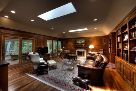 Home Library with Skylights