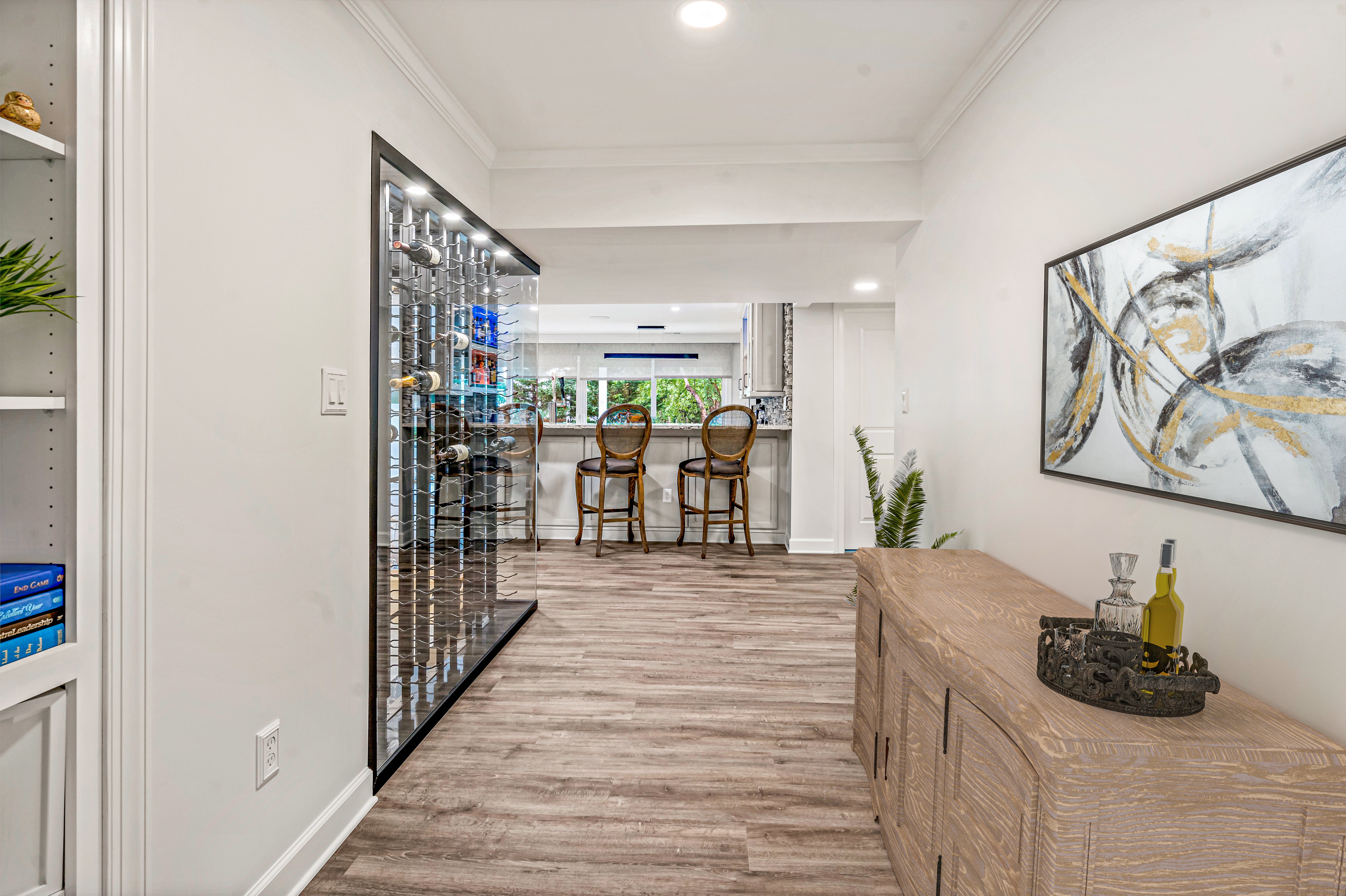 Incredible Northern Virginia Basement Remodel Features Wine Cellar and Media Room