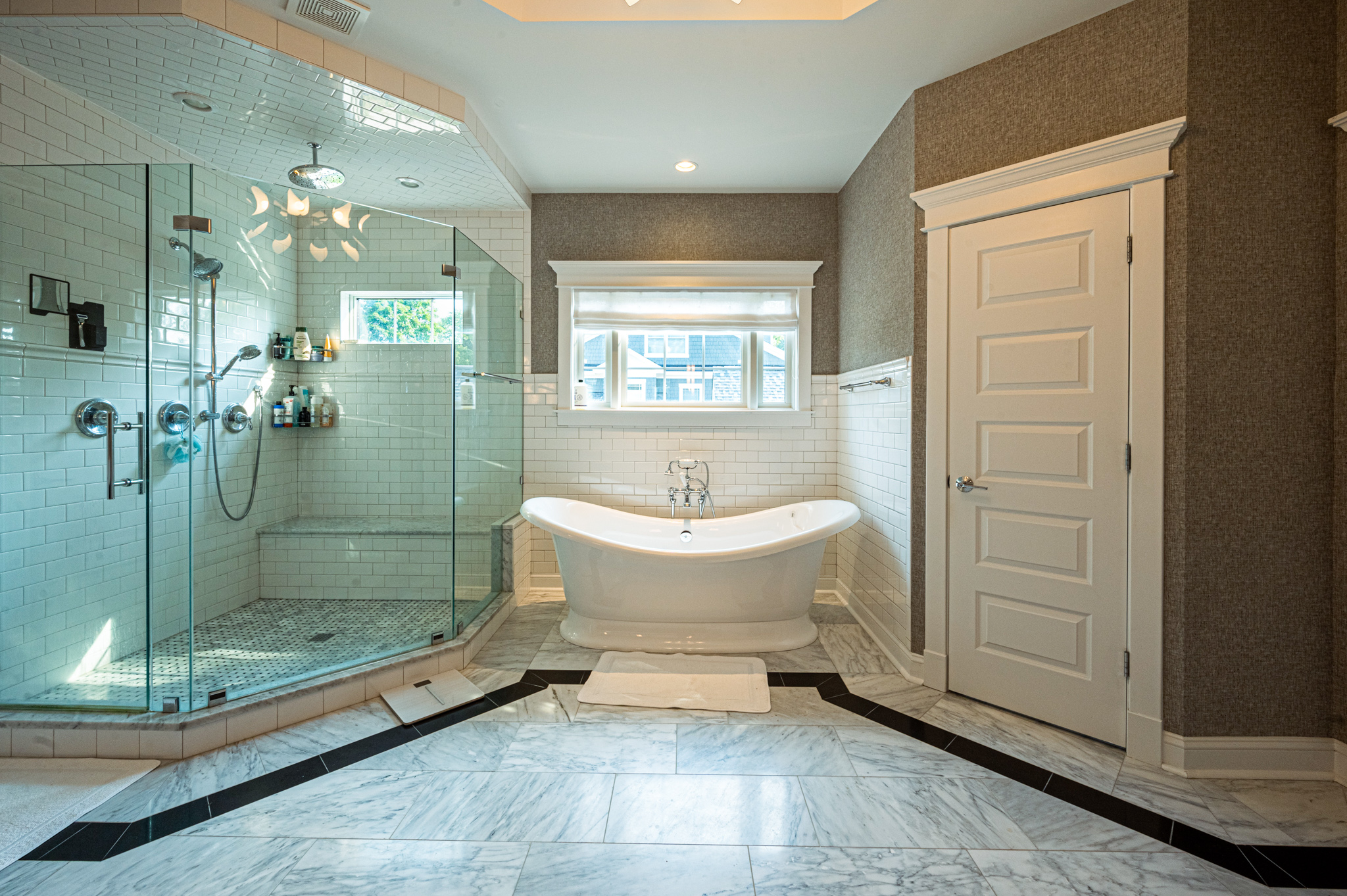 Bathroom Remodel in Vienna with Standing Shower & Double Vanity