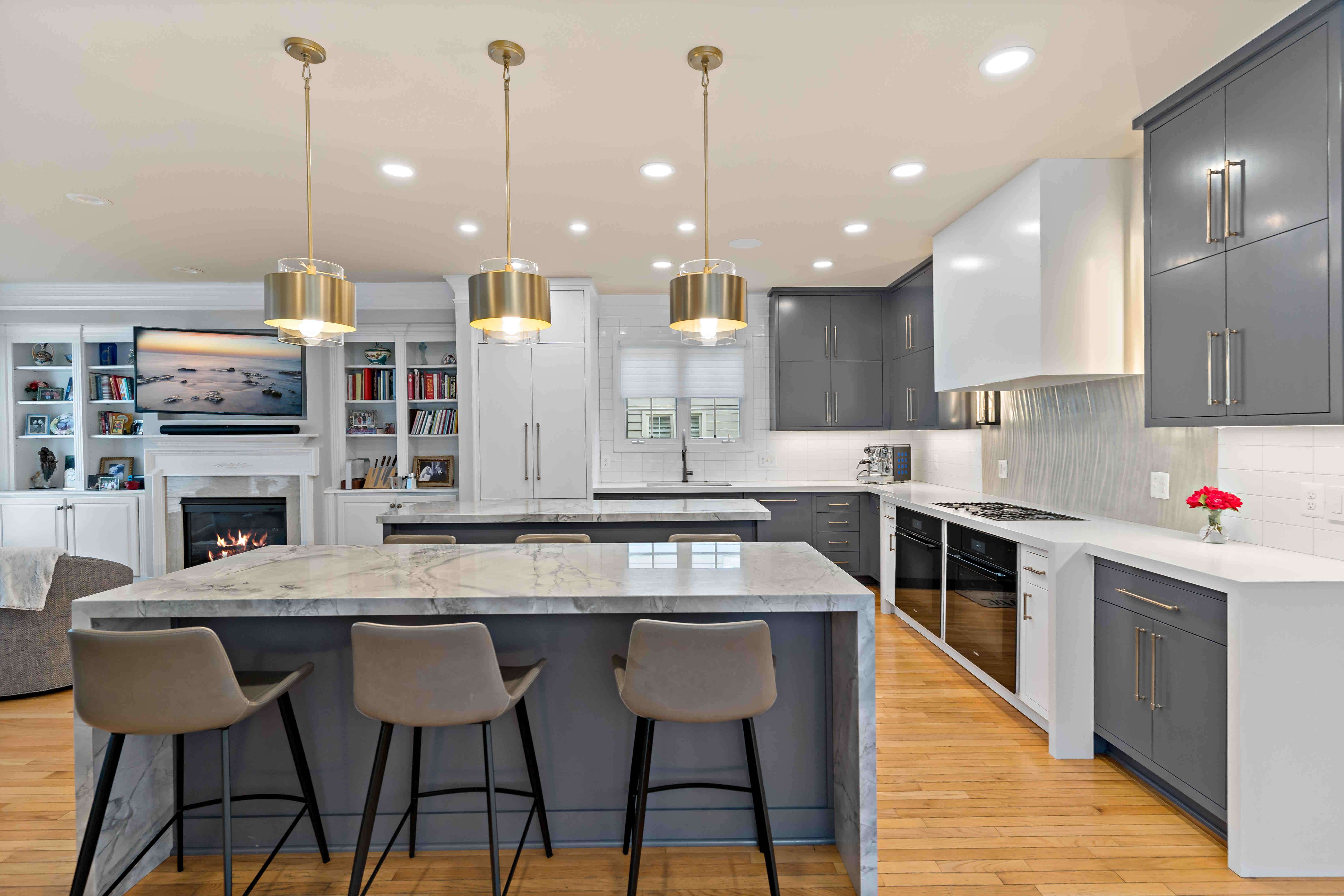 Pristine McLean Kitchen and Basement Remodel Offers Functionality for Large Family